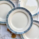 6 Assiettes plates Terre de fer Longchamp modèle René Made in France