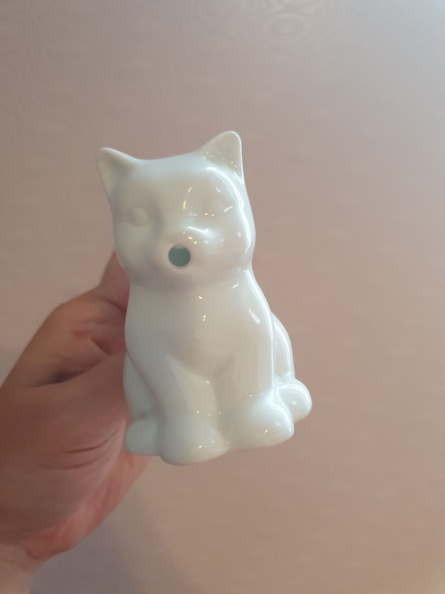 Small milk jug porcelain cream pot in the shape of a vintage cat