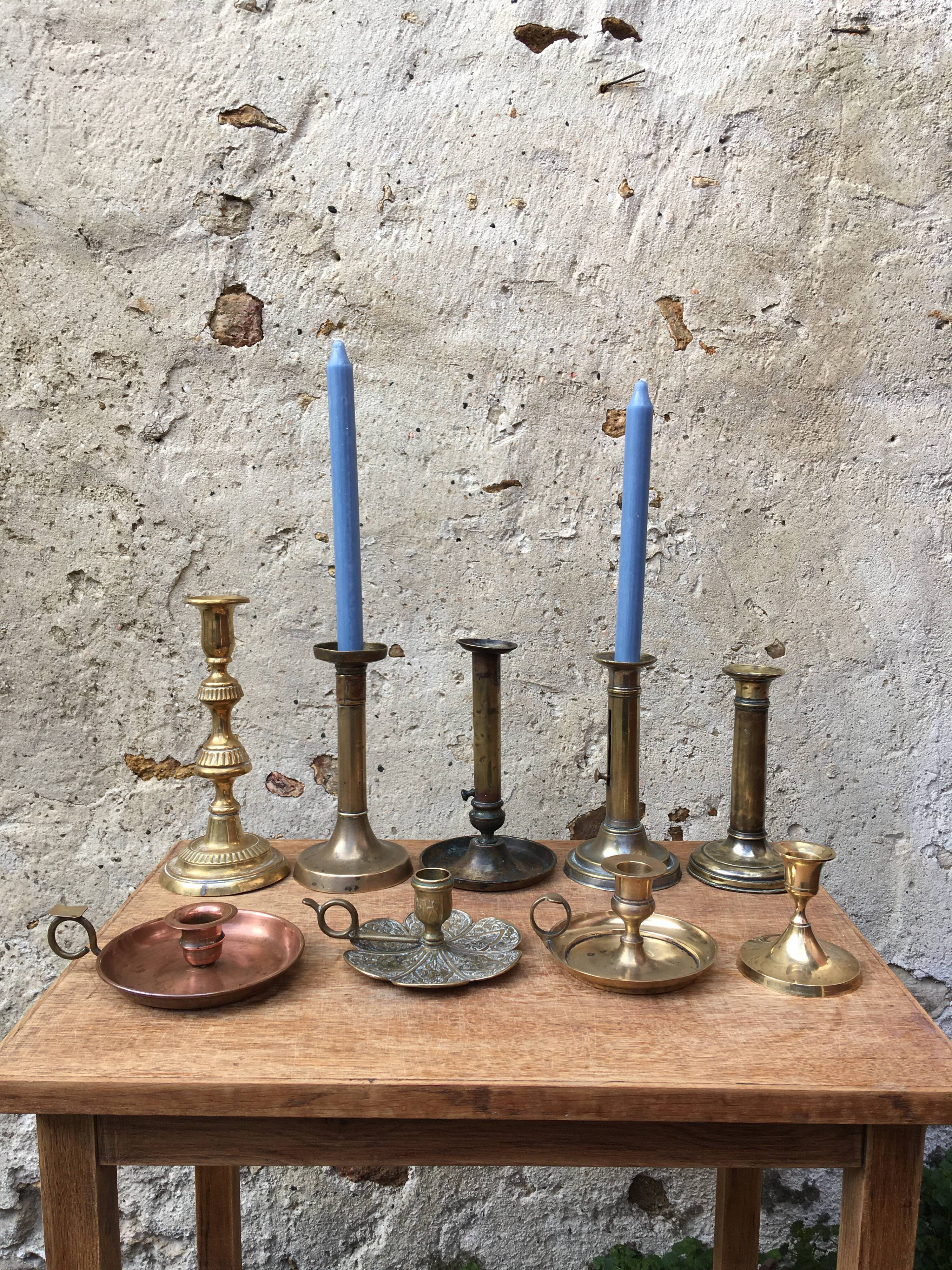 Vintage brass cellar rat candlestick