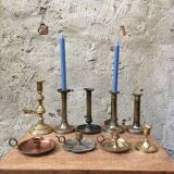 Vintage brass cellar rat candlestick