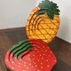 Pineapple and strawberry wooden trays