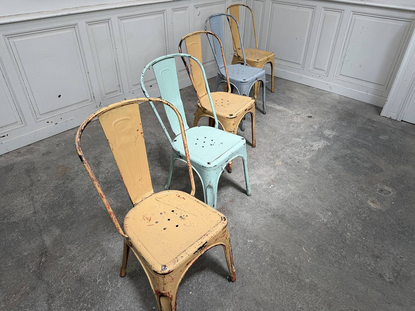 5 chaises Tolix modèle A 60's