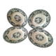 4 assiettes creuses Gien Bouquets de Roses terre de fer bleu de prusse