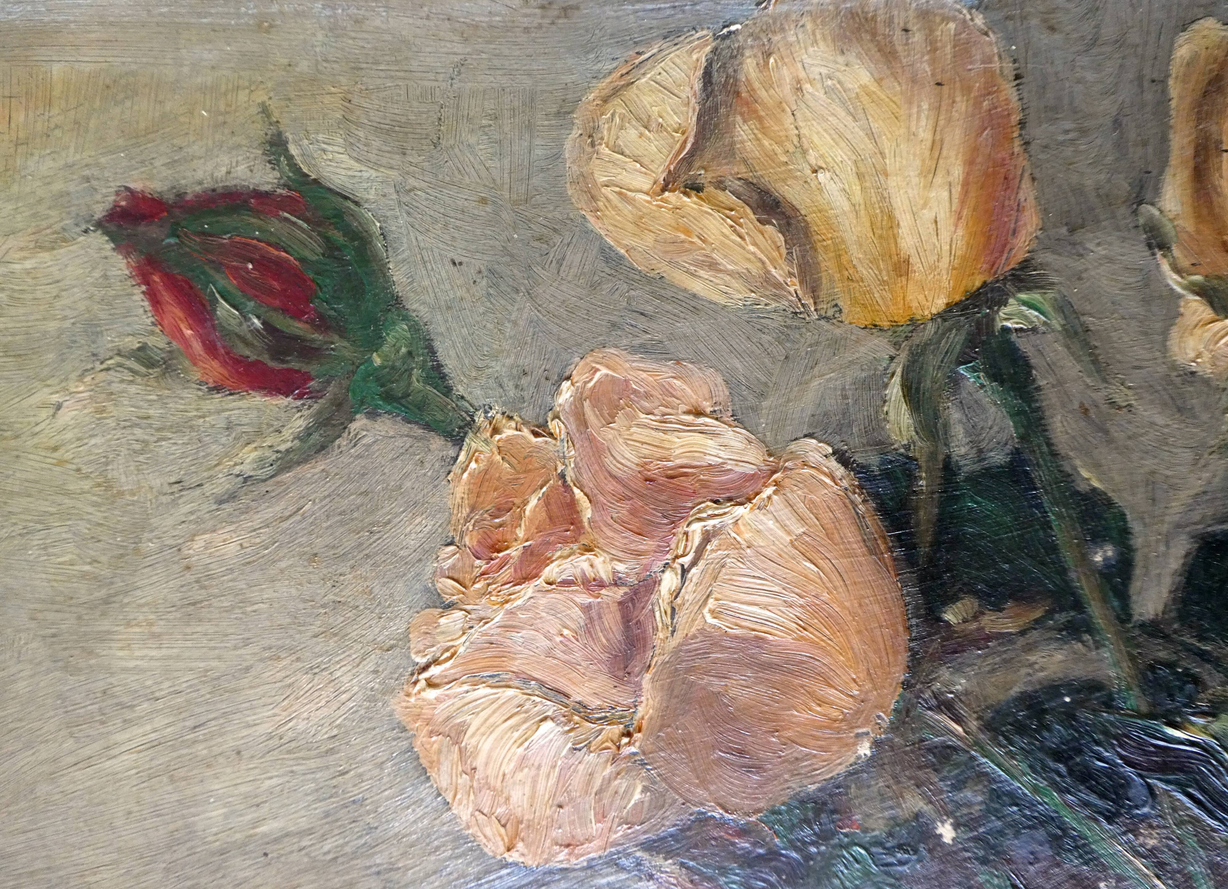 Painting, still life, flower, roses bouquet