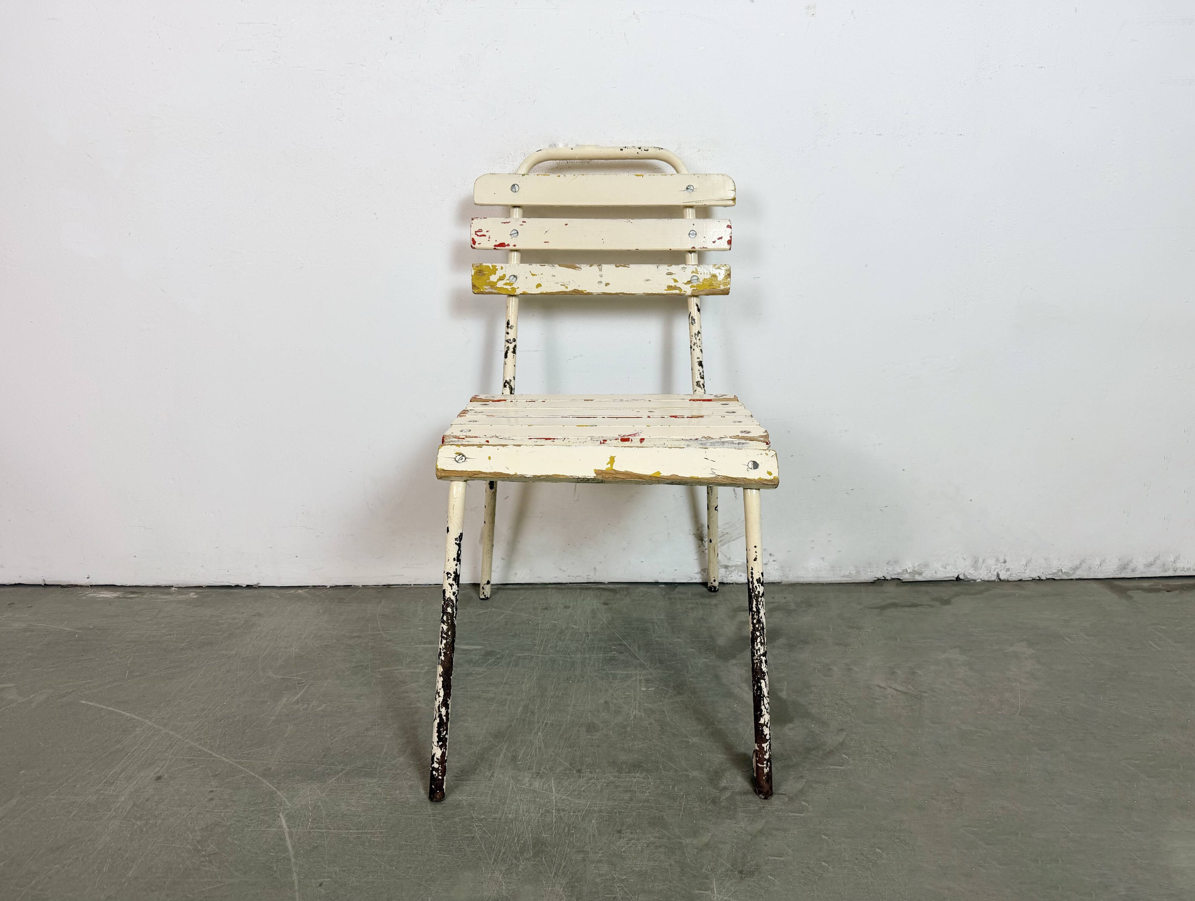 Vintage Beige Industrial Chair, 1960s
