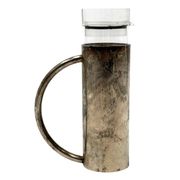 Modern silverplated and glass cruet mod. Oilvine, Lino Sabattini Italy 1970