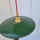Suspension in green and white enamelled sheet metal
