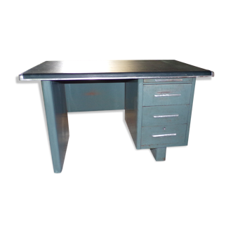 Green metal desk