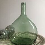 Glass bottle lady jeanne green flat 2 liters