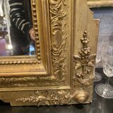 Old Napoleon 3 gilded stucco wood mirror, large model