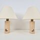 Vintage Travertine Brass Table Lamps attributed to Fratelli Mannelli, Italy, 1970s, Set of 2