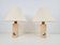 Vintage Travertine Brass Table Lamps attributed to Fratelli Mannelli, Italy, 1970s, Set of 2