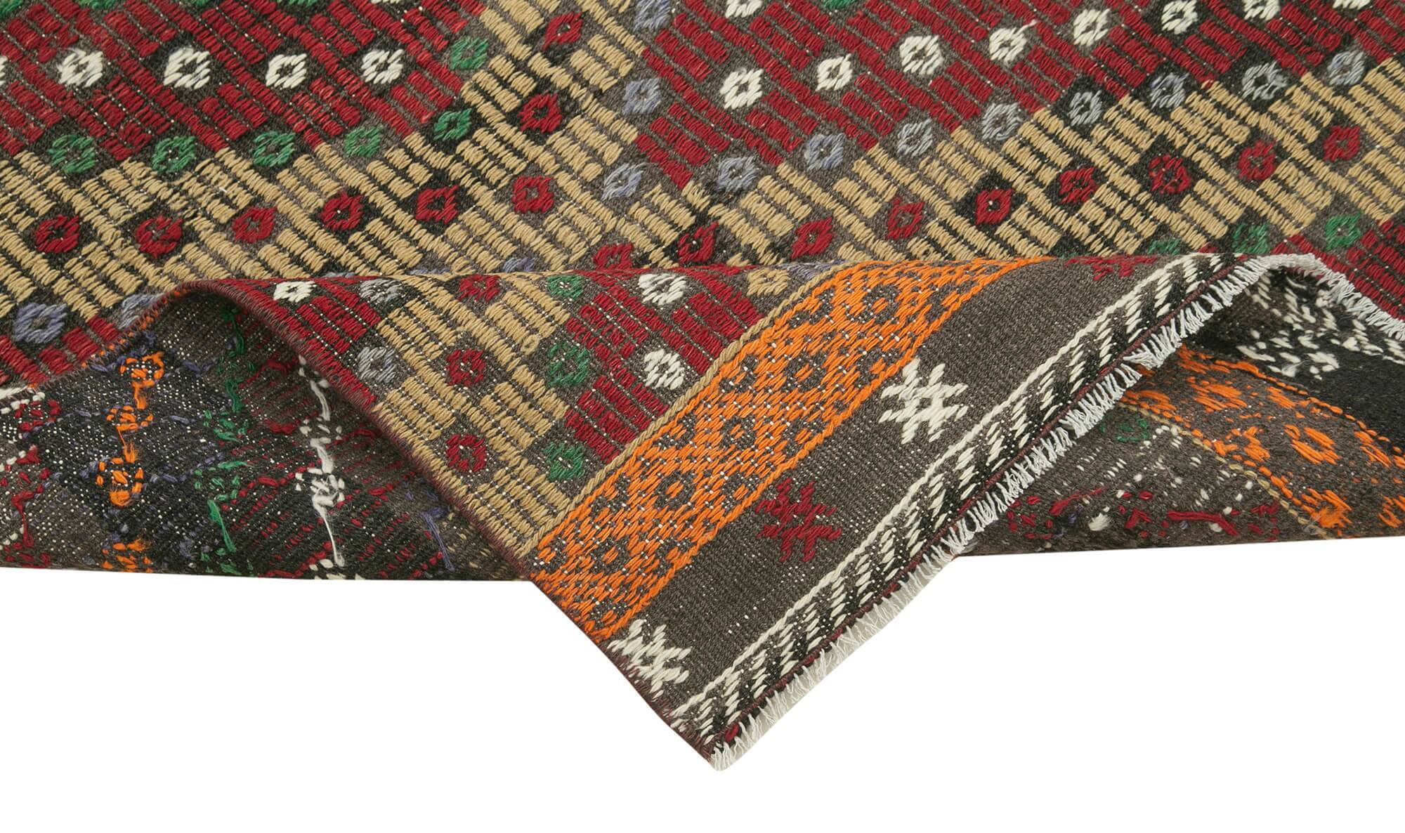 Turkish Handmade Vintage Anatolian Kilim 86 cm x 373 cm