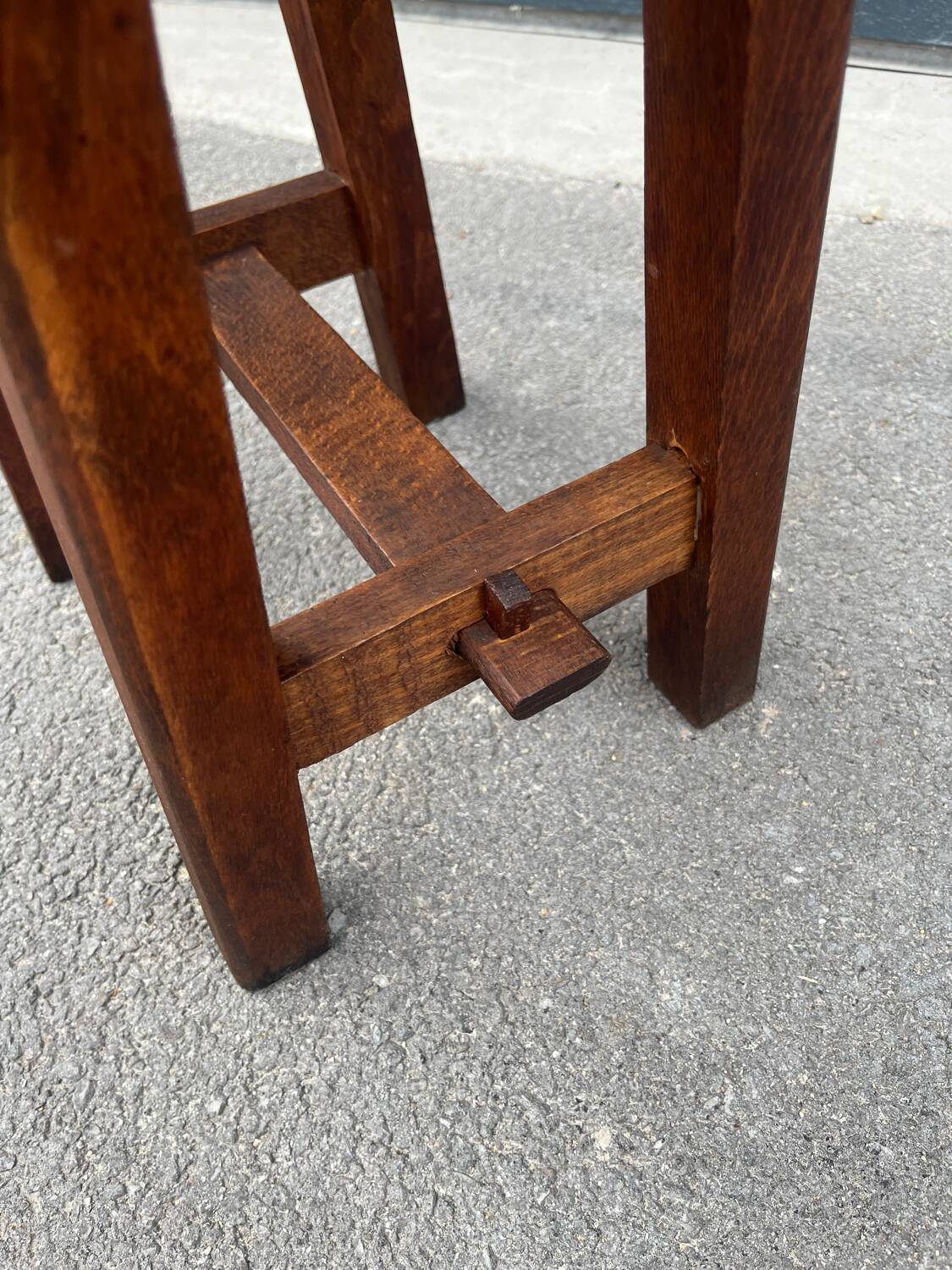 Vintage wooden farm stool