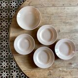 Ensemble de service assiettes et plat Digoin rose pâle