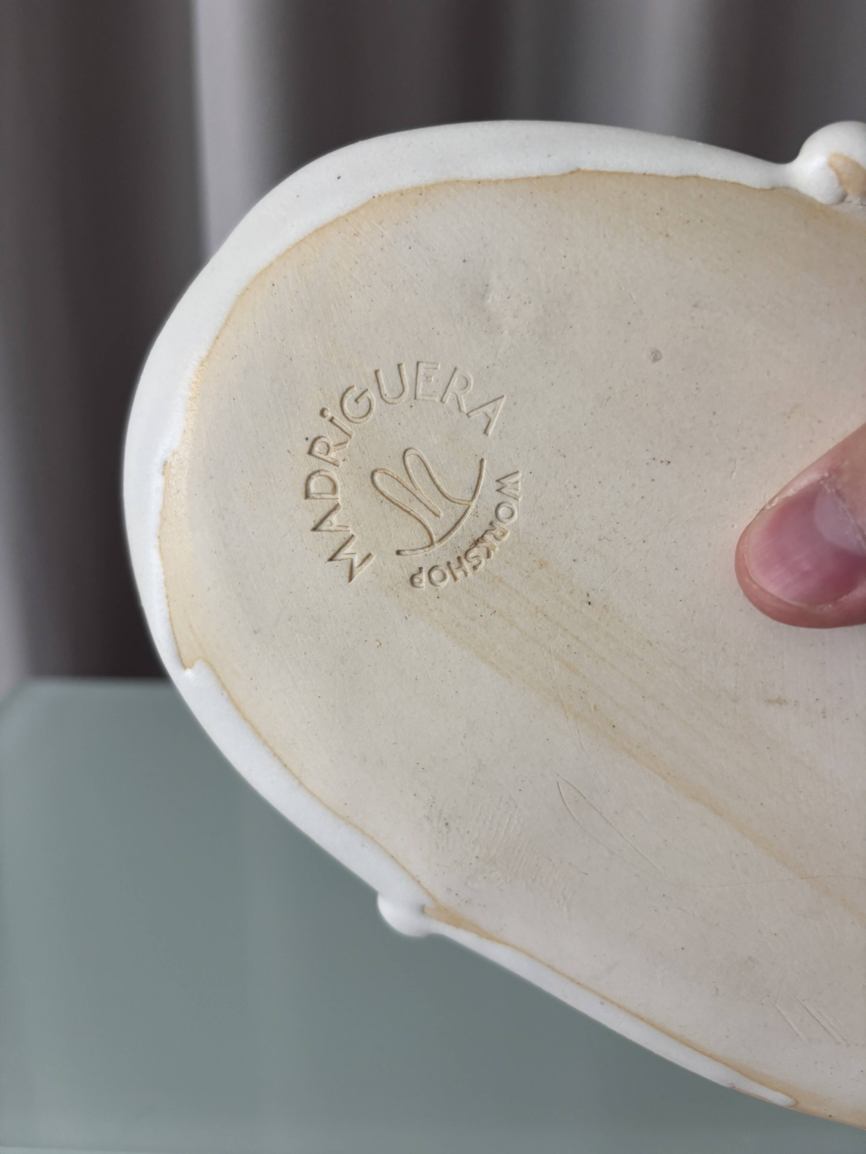 Contemporary Madriguera Workshop Face Tray | Handmade Stoneware Catchall |