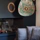 Printed fabric pear-shaped light fixture