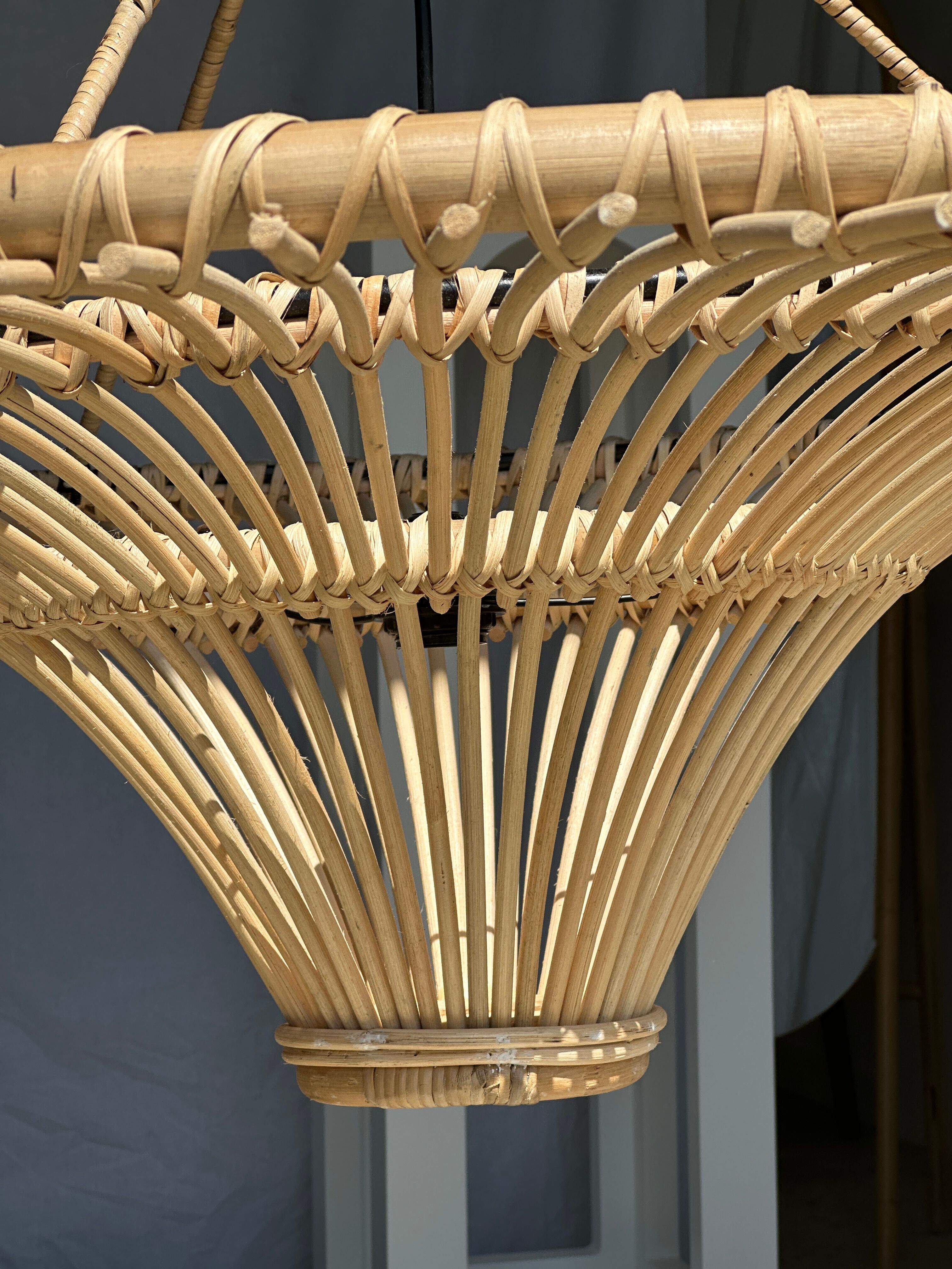 Suspension rattan saucer iron frame D:120 H:60