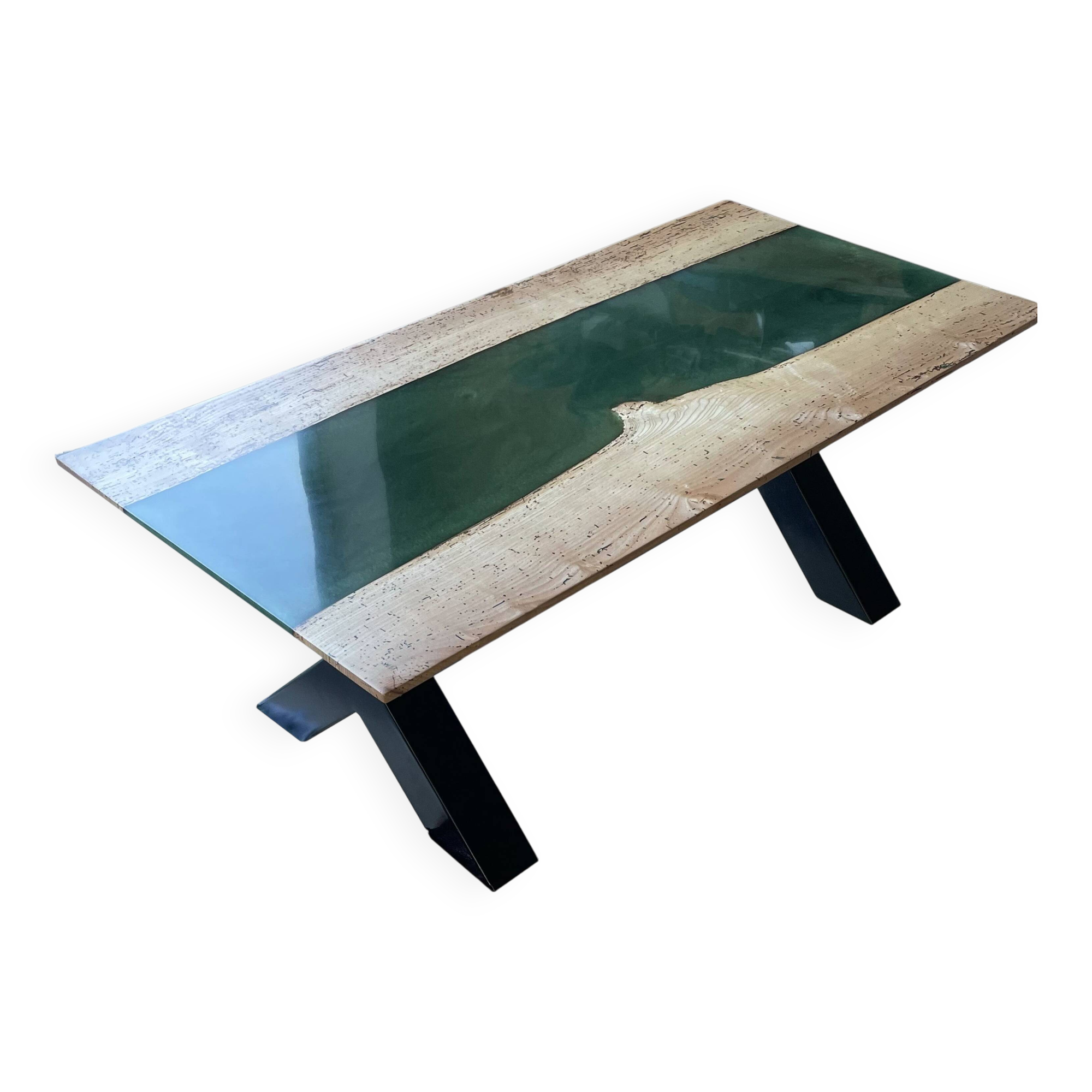 River Table in Solid Wood and Epoxy Resin – Unique Piece, Handcrafted