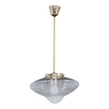 1970s Glass and Brass Pendant , Czechoslovakia