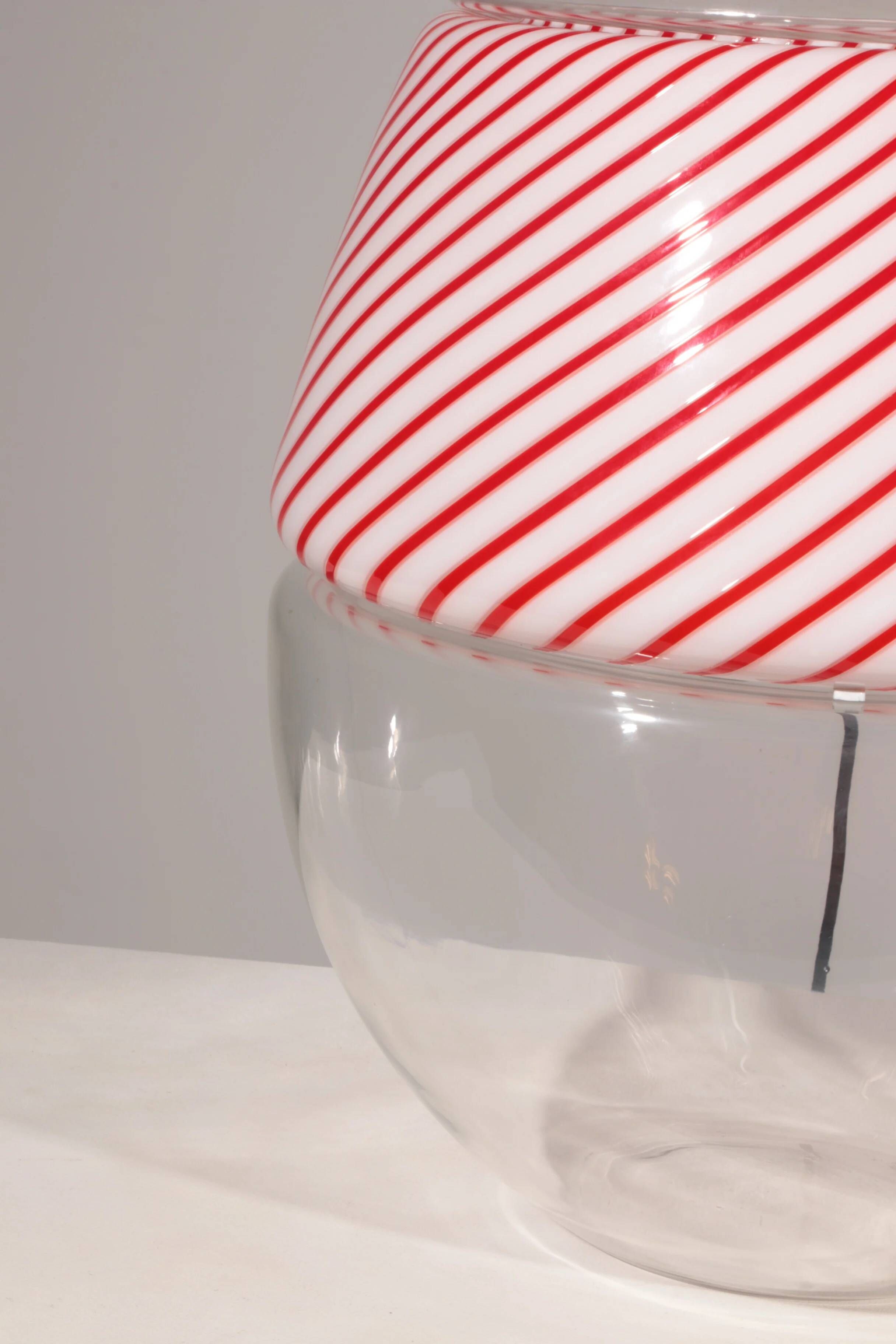 Very large egg-shaped lamp by Carlo Nason for AV Mazzega, Murano glass model LT 535, Italy, 1970s.