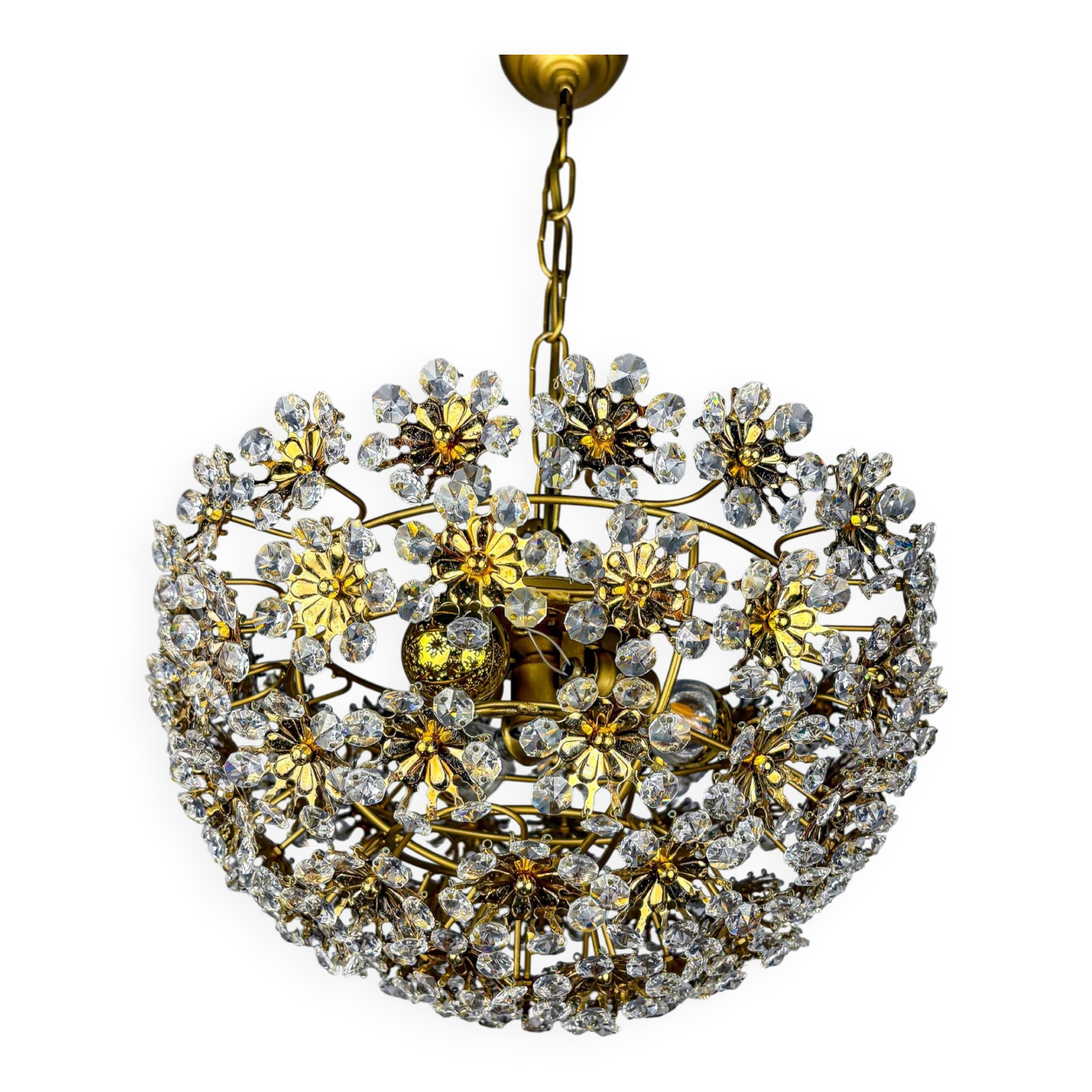 Bakalowits & Söhne floral crystal chandelier, Austria, 1970s