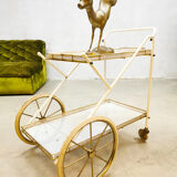 Midcentury vintage brass & steel trolley 'italian chique'