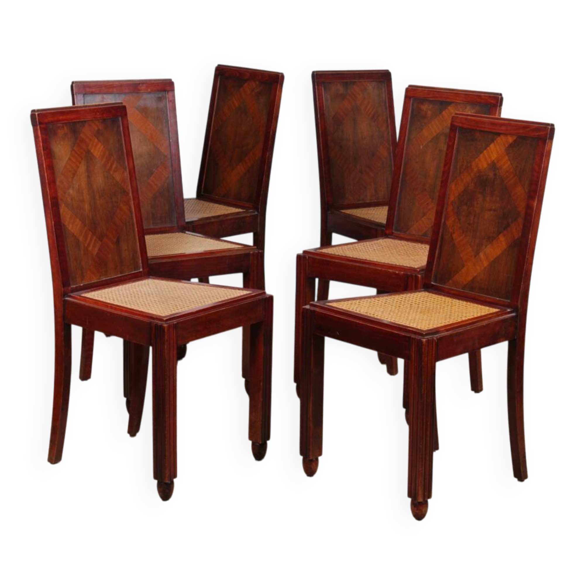 Suite de 6 chaises en bois des années 1930-40