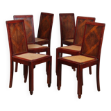 Suite de 6 chaises en bois des années 1930-40