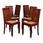 Suite de 6 chaises en bois des années 1930-40