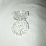 Salière and pepper in chiseled glass