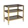 20thC BRASS & SMOKED GLASS DRINKS TROLLEY ATTRIBUTED TO MAISON JANSEN c1970