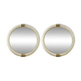 Pair of Venetian “Torciglione” Murano Glass Wall Mirrors with Gold Leaf Detail