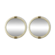Pair of Venetian “Torciglione” Murano Glass Wall Mirrors with Gold Leaf Detail