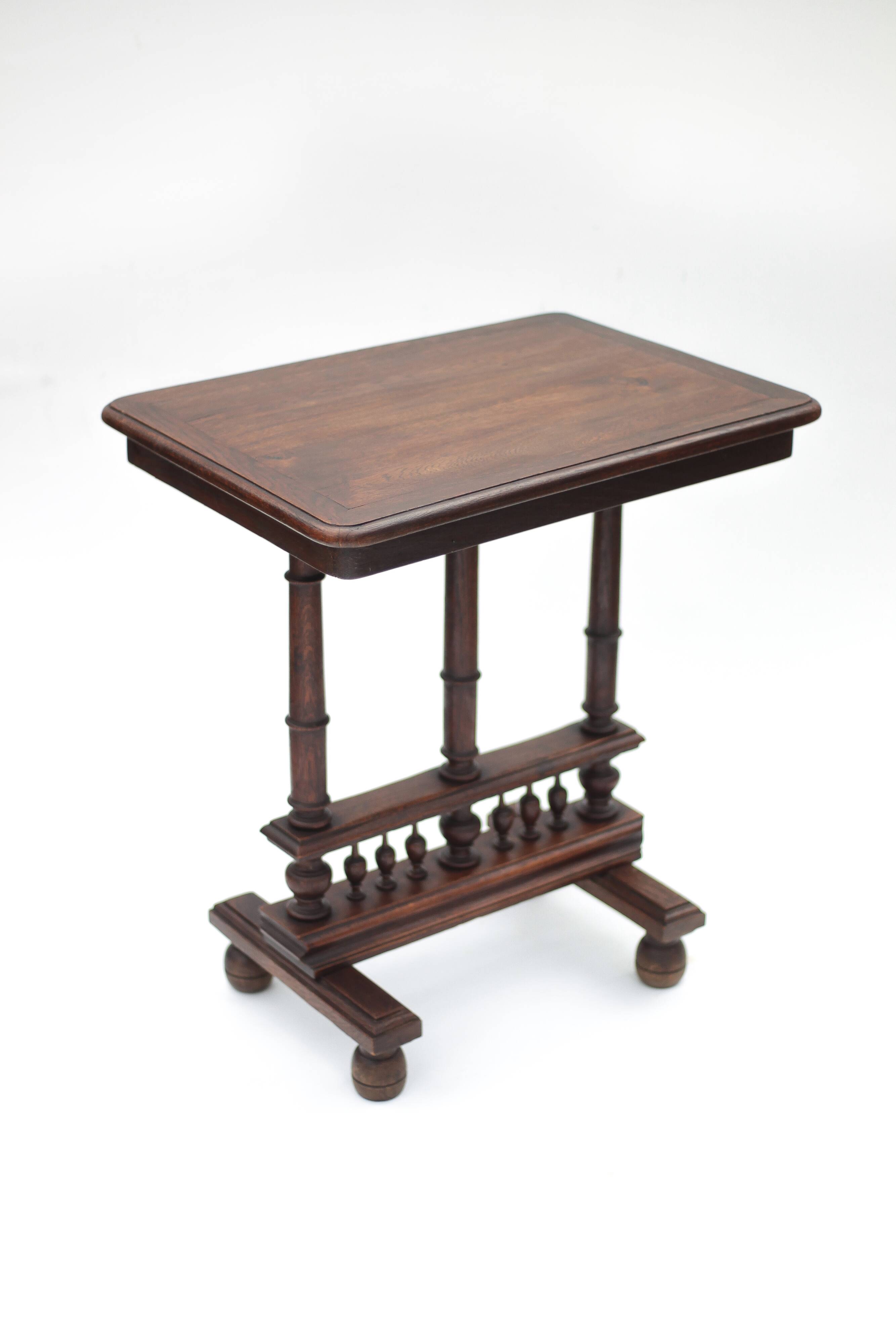 Renaissance-style wooden table or console, antique furniture, side table.