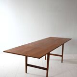 Vintage teak table by ISA Bergamo with drop-leaf extensions