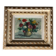 Tableau: oil on canvas - still life with a bouquet of dahlias