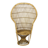 Large Rattan Wicker Peacock Chair Throne Emanuelle Boho 131cm