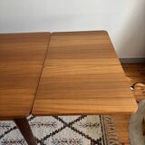 Rectangular teak Scandinavian dining table, extendable, vintage 1960s.