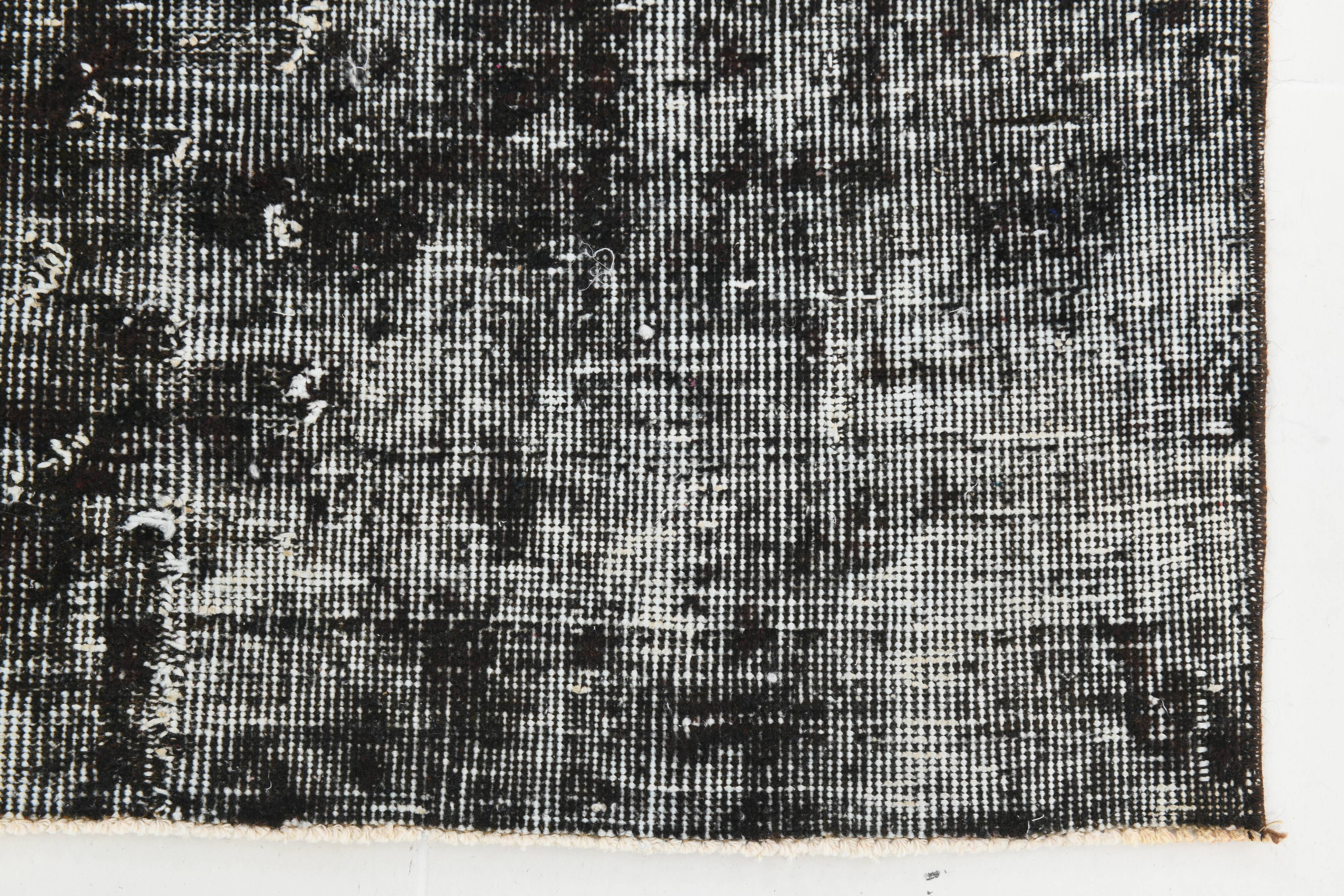 Black gray tones anatolian handmade vintage rug 260x158cm