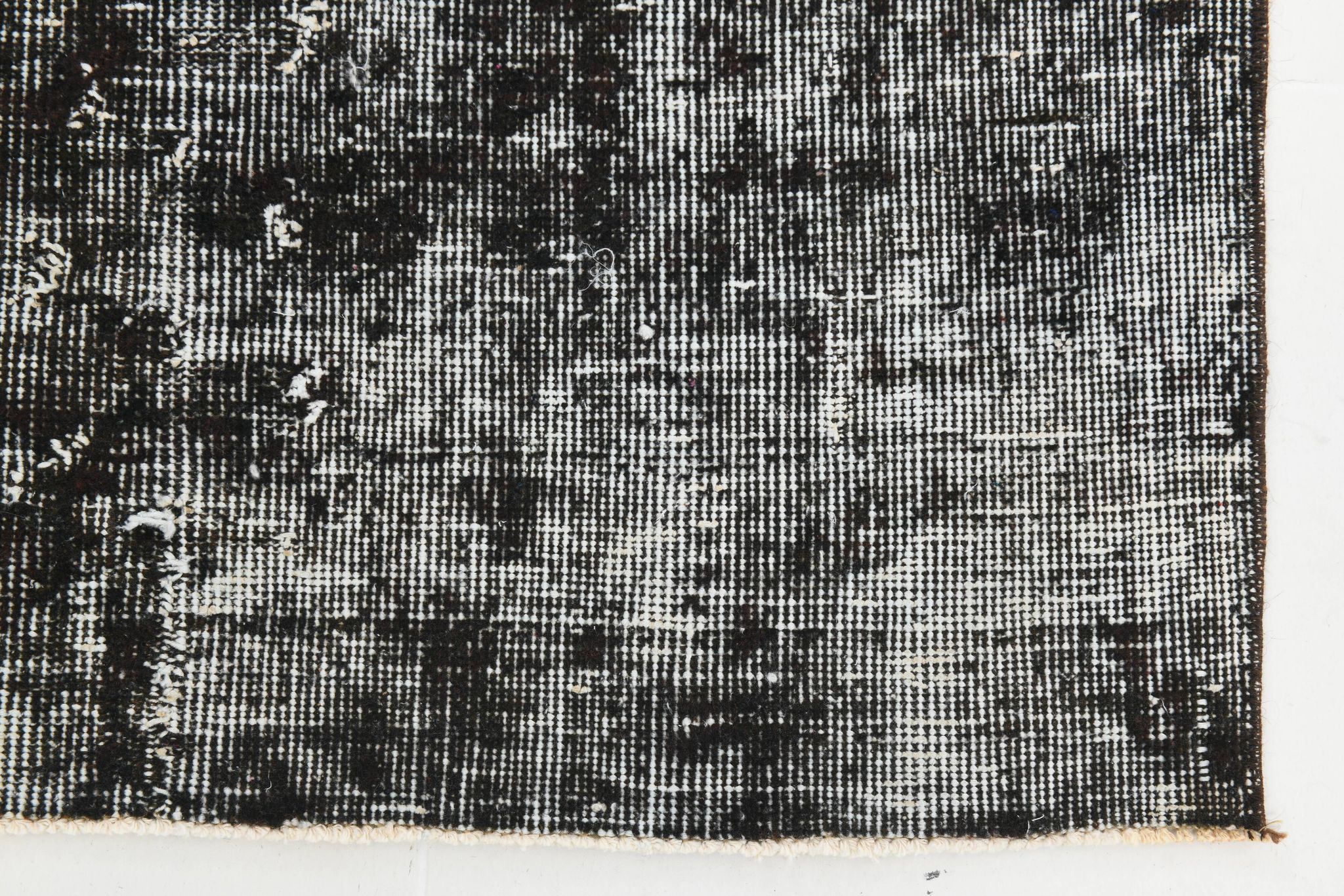 Black gray tones anatolian handmade vintage rug 260x158cm