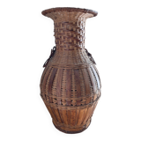 Vase en rotin vintage