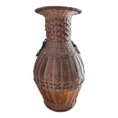 Vintage rattan vase