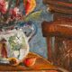 Still life painting with flowers and keys, 1973