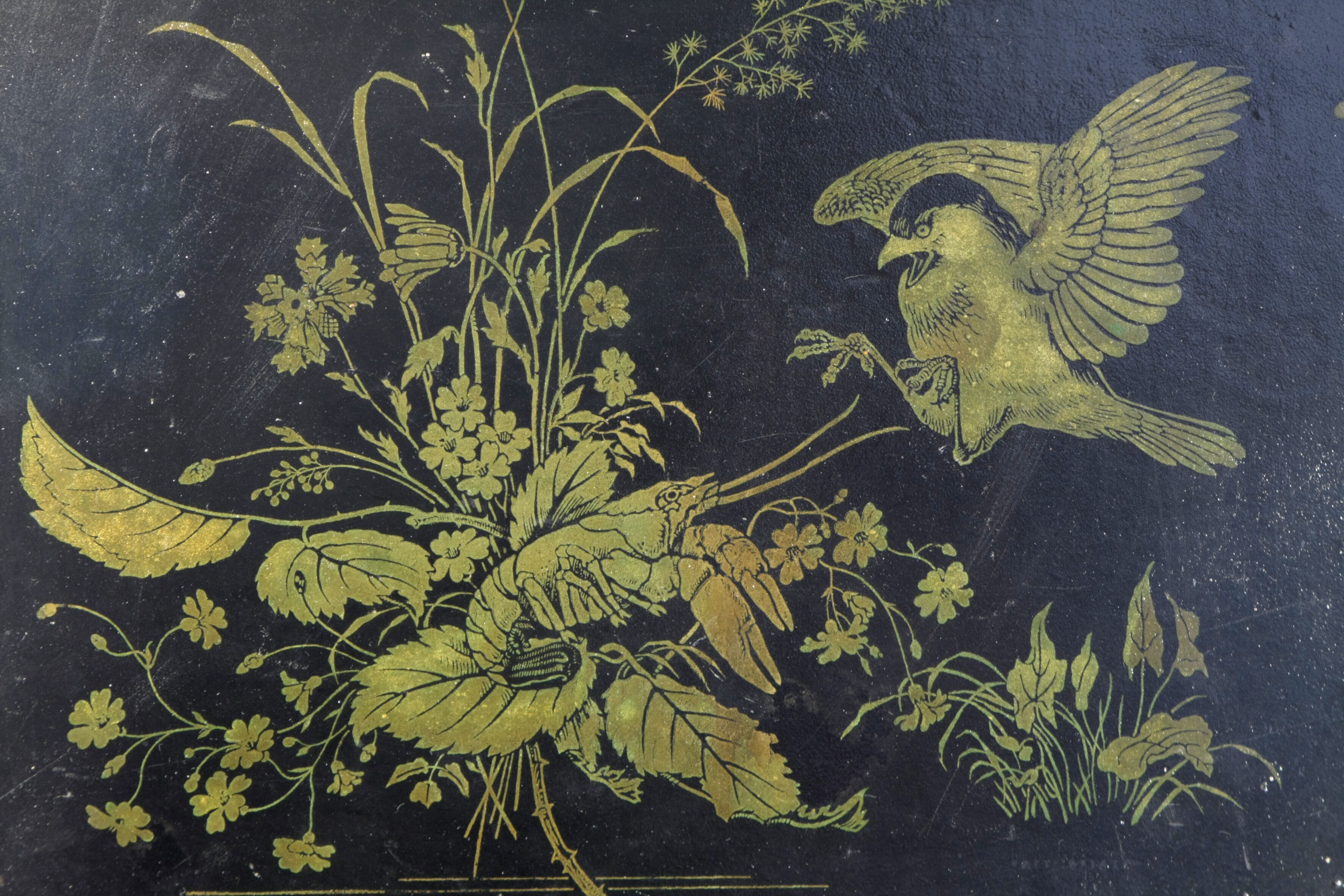 Napoleon III chinoiserie boiled cardboard tray