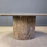 Vintage oval marble dining table, 1970s