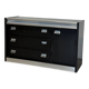 Vintage black lacquered and chrome sideboard | Italian Space Age sideboard from the 1970s