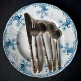 Couverts de table 12 personnes laiton bambou