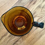 70s Amber Glass Orangeade Set - Vintage 9 Piece Set - Made in FRANCE