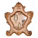 18th century Venetian mirror in painted and gilded wood